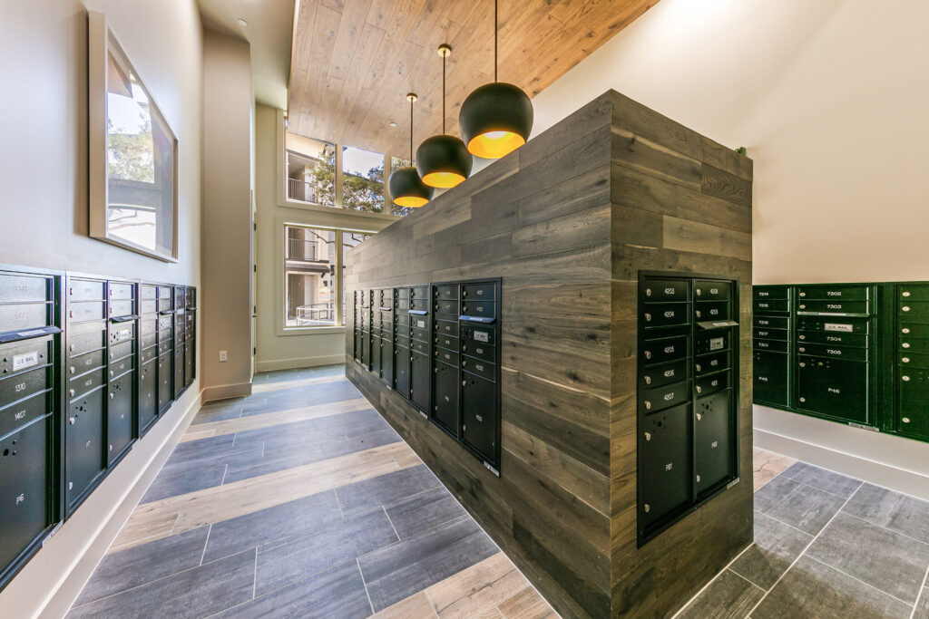 Community package lockers and mail room